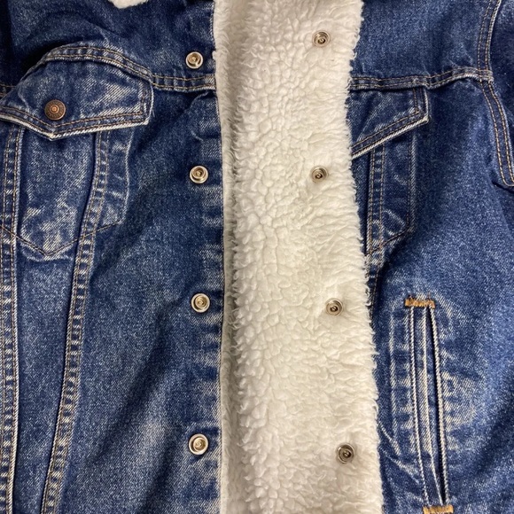 AUTHENTIC LEVIS Size 44 Reg Made in USA Sherpa Lined Denim Jacket VTG 1980’s - Picture 12 of 12